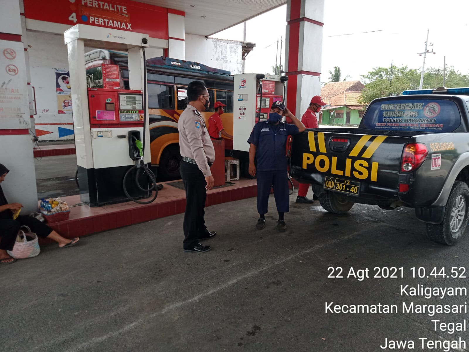 Anggota Polsek Margasari Patroli Rutin 22/08/2021 polsek Margasari