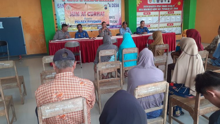 Menyerap aspirasi masyarakat di wilayah hukum Polsek Pangkah *Jumat Curhat* di Ds. Dukuh Jati Kidul Kecamatan Pangkah Kab Tegal.